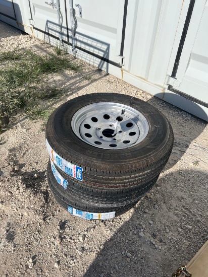 3 New ST 205/75R15 Trailer Tires on 5 on 5 Wheels THREE TIMES THE MONEY MUST TAKE ALL