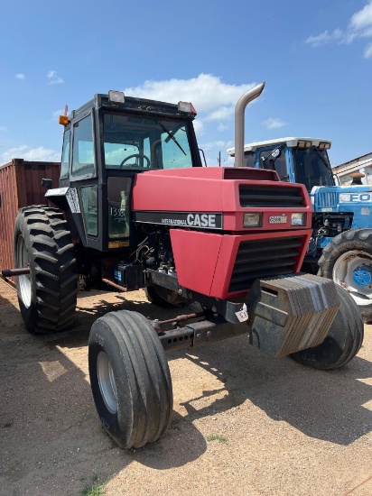 Case 2394 Good Tires 2 Sets of Remotes Oil Leak Under Seat Cab is Missing Plasic on Top