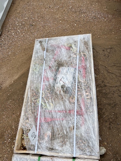 Pallet of New 3/8 x 20 G70 Chains and Ratchet Binders 10 Chains 8 Binders