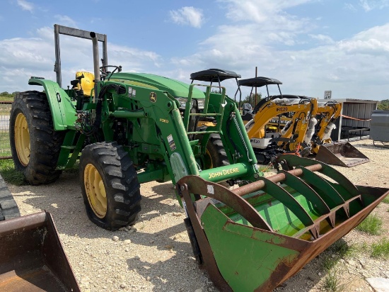 John Deere 6105D with H260 Loader Bucket and Grapple Shows 1532 Hours 2 Sets of Remotes Joy Stick