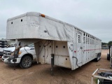 1998 Wilson Aluminum Stock Trailer 7'8'' x 32' 3 x 7000lb Axles New 17.5 Tires New Brakes VIN 21596
