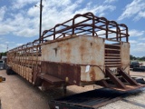 Shop Made Ground Load Stock Trailer 6 x 50 Air Brakes. 8.25 x 15 tires on 6 Lug Duals Fifth Wheel