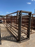 24' Freestanding Cattle Alley with One Slide Gate and Side Exit Gate