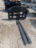 Unused Hydraulic Adjustable Forks for Skid Steer 60'' Forks
