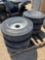 6 Used 215/75R 17.5 Trailer Tires on 8 Lug Silver Solid Steel Wheels Pulled Off Auction Trailer SOLD