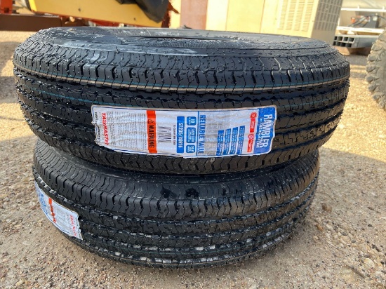 2 New St 235/80R 16 LRE Trailer Tires on New 8 Lug Single Wheels TWO TIMES THE MONEY MUST TAKE BOTH