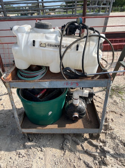 Cart with Sprayer and Pump