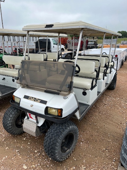 Club Car Golf Cart Gas Powered 3 Rows of Seats Plus Rear Facing Seat Runs No Title