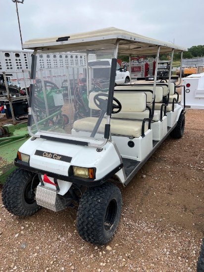 Club Car Golf Cart Gas Powered 3 Rows of Seats Plus Rear Facing Seat Runs No Title