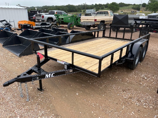 2025 Unused MC 83'' x 14' Utility Trailer 2' Dove Tail. Ramp Gate 2 x 3,500lb Axles One Brake VIN