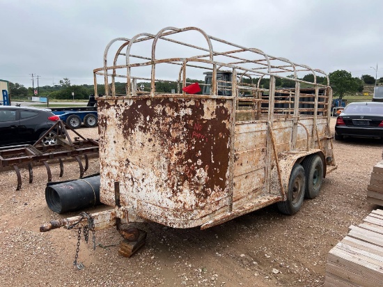 Shopmade 5' x 14' Stock Trailer Tandem Axle No Title