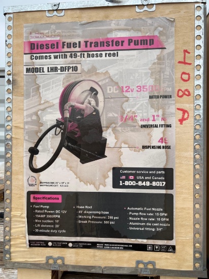 Diesel Transfer Pump 12V 15GPM with 49' Hose Reel