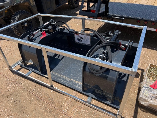 Unused 72" skid steer flat bottom grapple bucket.