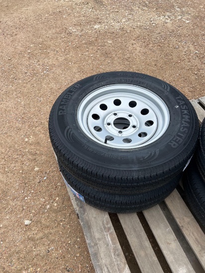 2 New Rambler St 205/75R 15 Trailer Tires on 5 on 5 Wheels TWO TIMES THE MONEY MUST TAKE ALL