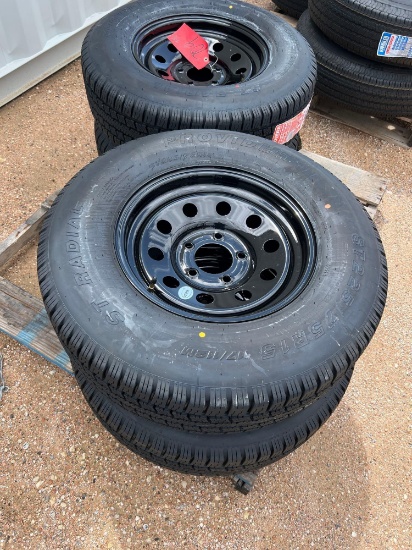 4 New Rambler ST 225/75R 15 LRE Trailer Tires on 5 on 5 Wheels FOUR TIMES THE MONEY MUST TAKE ALL