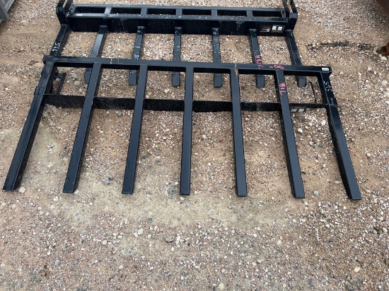 Clamp On 67'' 7 Tine Skid Steer Manure Forks SOLD ONE PER LOT