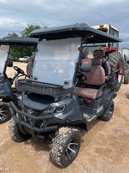 New IRGC 80 Electric Golf Cart with Rear Seat NOTE: This Unit Has Damage to the Top. It is Cracked