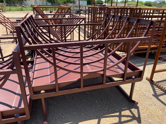 Unused Single Round Bale Feeder with Trough