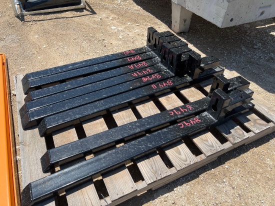 Unused 46'' Clamp On Forks SOLD ONE PAIR PER LOT