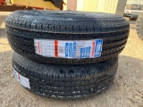 2 New St 235/80R 16 LRE Trailer Tires on New 8 Lug Single Wheels TWO TIMES THE MONEY MUST TAKE BOTH
