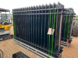 20 Pieces of 10' x 7' Steel Fence with 21 Post - Black SOLD AS ONE LOT