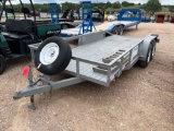 1993 DM 77'' x 16' Utility Trailer Steel Floor. Tandem Axle. Ramps Title, $25 Fee