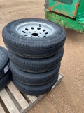 4 New Rambler ST 205/75R15 Trailer Tires on 5 on 5 Silver Wheels FOUR TIMES THE MONEY MUST TAKE ALL