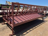 Unused Double Round Bale Feeder with Trough