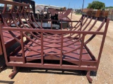 Unused Single Round Bale Feeder with Trough