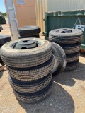 9 Used 235/80R 16 LRE Trailer Tires on Dual Wheels Pulled Off One of Our Auction Trailers 8 Black