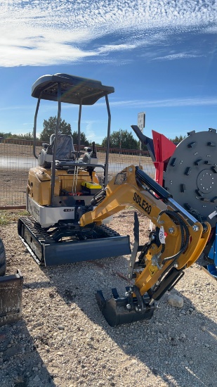 Unused SDLE20 Mini Excavator Yanmar Diesel Power Hydraulic Thumb, Swivel Boom and Pilot Control