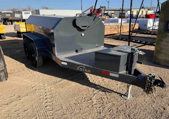 Unused X Star 990 Gallon Fuel Trailer 12 Volt 20 GPM Pump 2 x 7,000lb Axles VIN 39314 Title, $35 Fee
