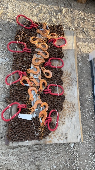 Pallet of 8 Unused 5/16 x 7' Double Chain Sling SOLD BY THE LOT