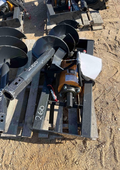 New Skid Steer Post Hole Digger Hex Drive with 2 Bits