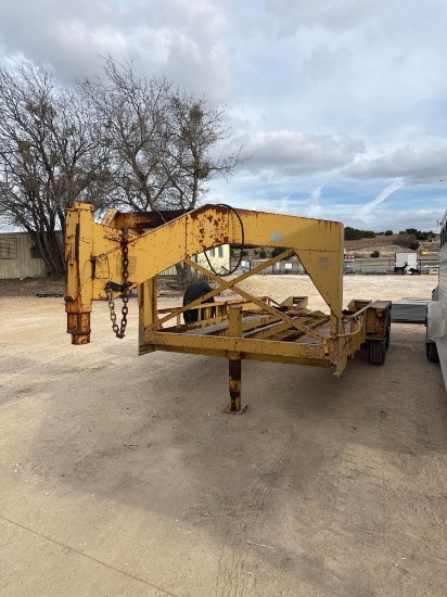 2002 Belshe Backhoe Gooseneck Trailer 9,000lb Axles 17.5 Tires - Spare VIN 36985 Title, $35 Fee