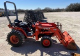 Kubota B7500 HST Tractor with Kubota Loader 4WD Shows 911 Hours Runs Good