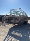 1973 Dugan 6' x 20' Gooseneck Catch Trailer Butterfly Rear Gates, 1 Cut Gate, Wood Floor with Rubber