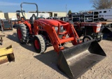 Kubota MX 5400 Hydra Stat Drive MFWD with Kubota Loader Skid Steer Hook Up Shows 4261 Hours --runs