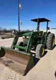 John Deere 5105 with 521 Loader Joy Stick 2 Sets of Rear Remotes Shows 1072 Hours