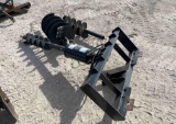 JCT Post Hole Digger for Skid Steer Hex Drive with 8'' - 10'' and 12'' Bits