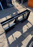 New Skid Steer Attachment Frame with Hay Fork and Receiver Hitch Sockets No Forks or Hitches