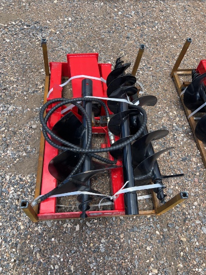 Skid Steer Auger with 3 Bits - 8", 12" and 16"