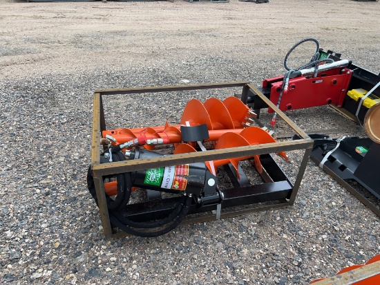 Skid Steer Auger and 3 Bits - 8", 14" and 18"