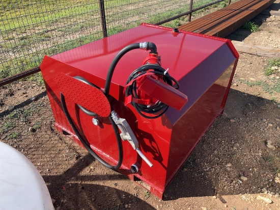 New 250 Gallon Fuel Tank on Skids with 12 Volt 20 GPM Pump