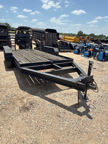 2011 Equipment Trailer 82" x 16' 2 x 7,000lb Axles Stand Up Ramps VIN 23341 Title, $35 Fee