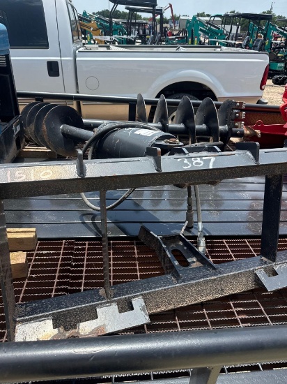 Skid Steer Post Hole Digger - Slightly Used - Has 8" - 10" & 12" Bits