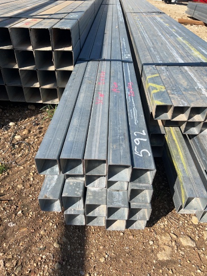 20 Pieces - 2 1/2" Galvanized Square Tubing 14 Gauge - 31' 8" Each - 636 Total Feet SOLD BY THE