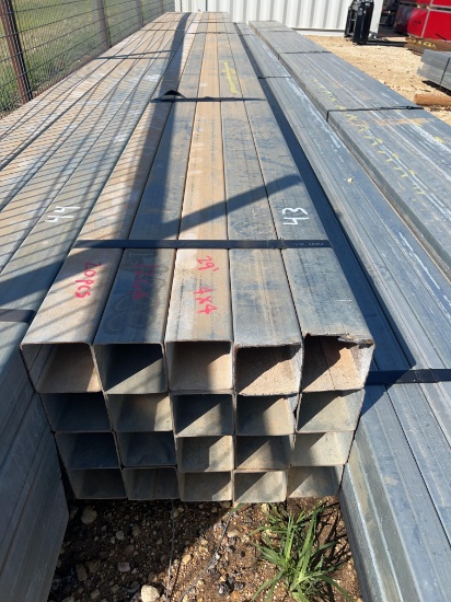 20 Pieces 4" Galvanized Square Tubing - 12 Gauge - 29' - 580' Total SOLD BY THE BUNDLE