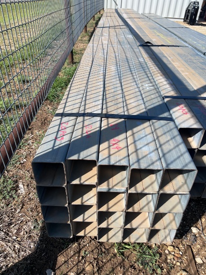 20 Pieces 4" Galvanized Square Tubing - 12 Gauge - 29' - 580' Total SOLD BY THE BUNDLE