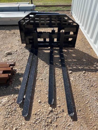 New Skid Steer Pallet Forks with 60" Forks SOLD ONE SET PER LOT